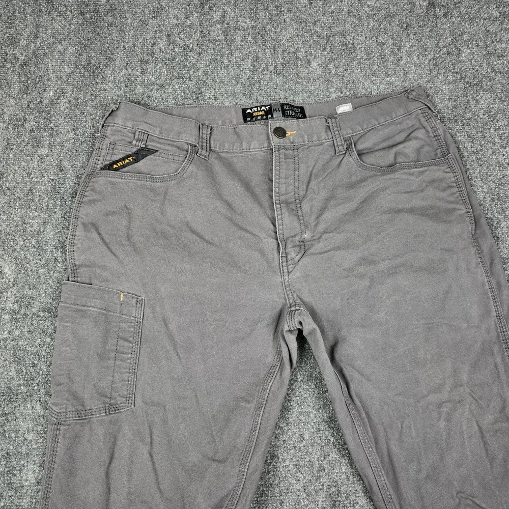 Ariat Pants Men's 38x31 Rebar M4 DuraStretch Gray Made Tough Work 1003025